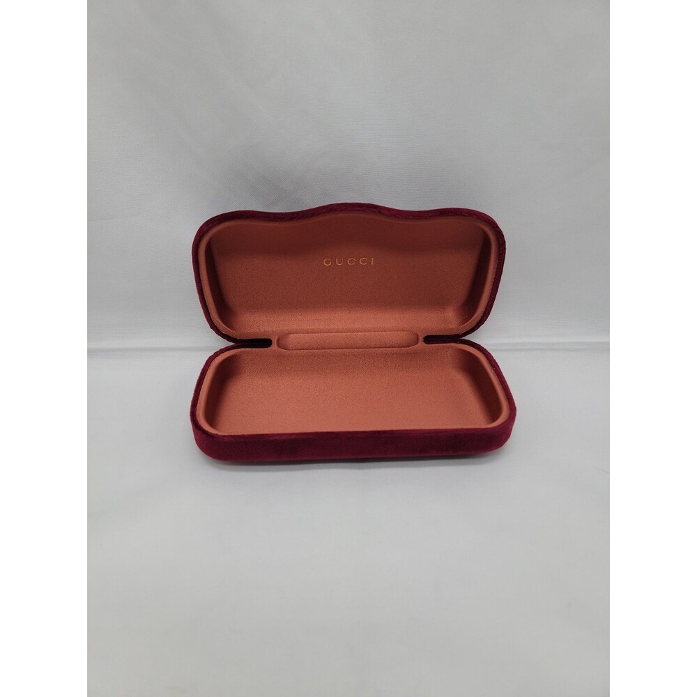 Gucci Hard Shell Glasses / Sunglasses Case Only Burgundy Red Velvet 6.5x3.25x1.5
